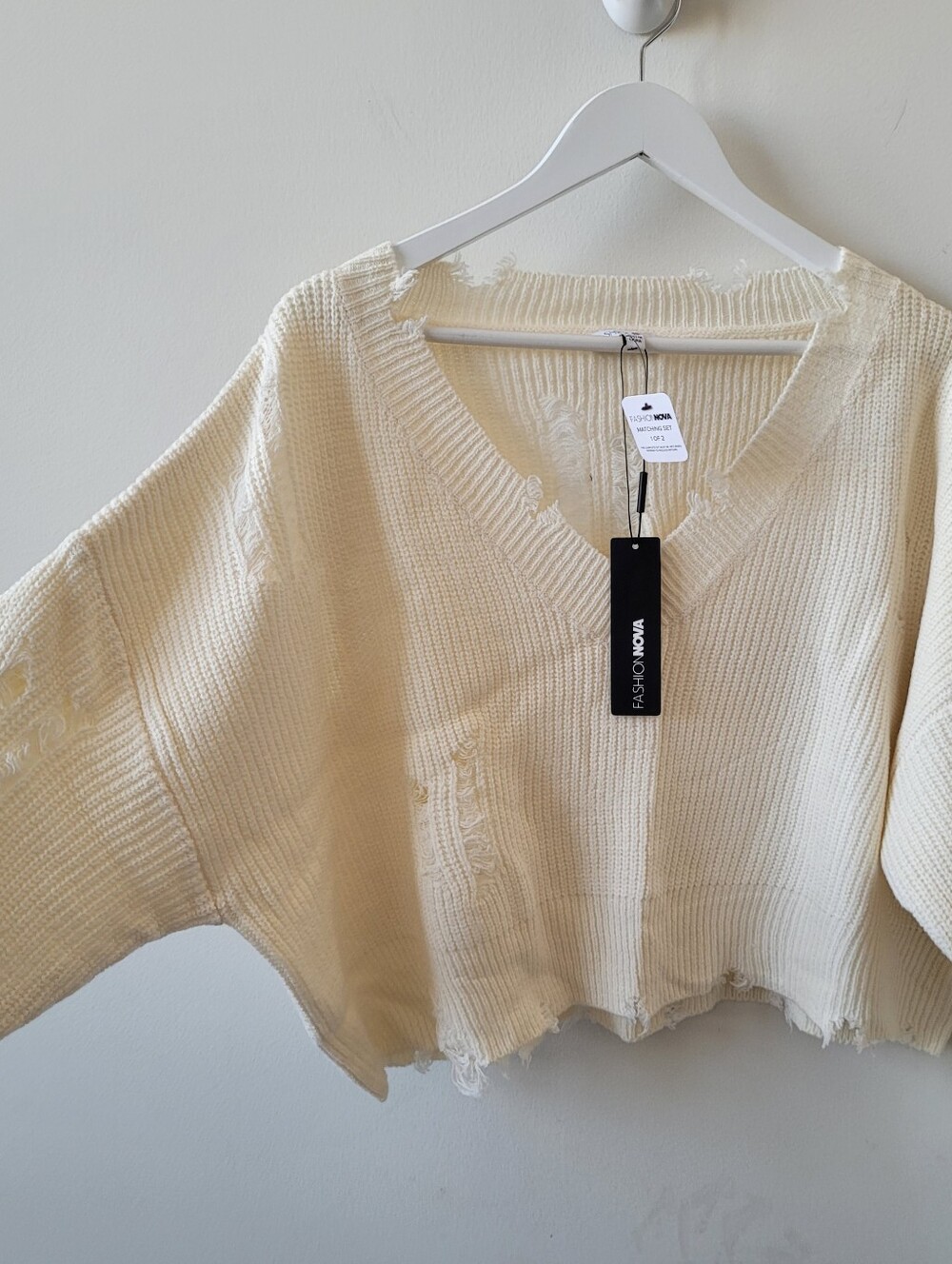 Fashion Nova Aurora Sweater Skirt Set Knit Maxi Skirt in Cream Plus Size 2X NWT - Picture 12 of 16